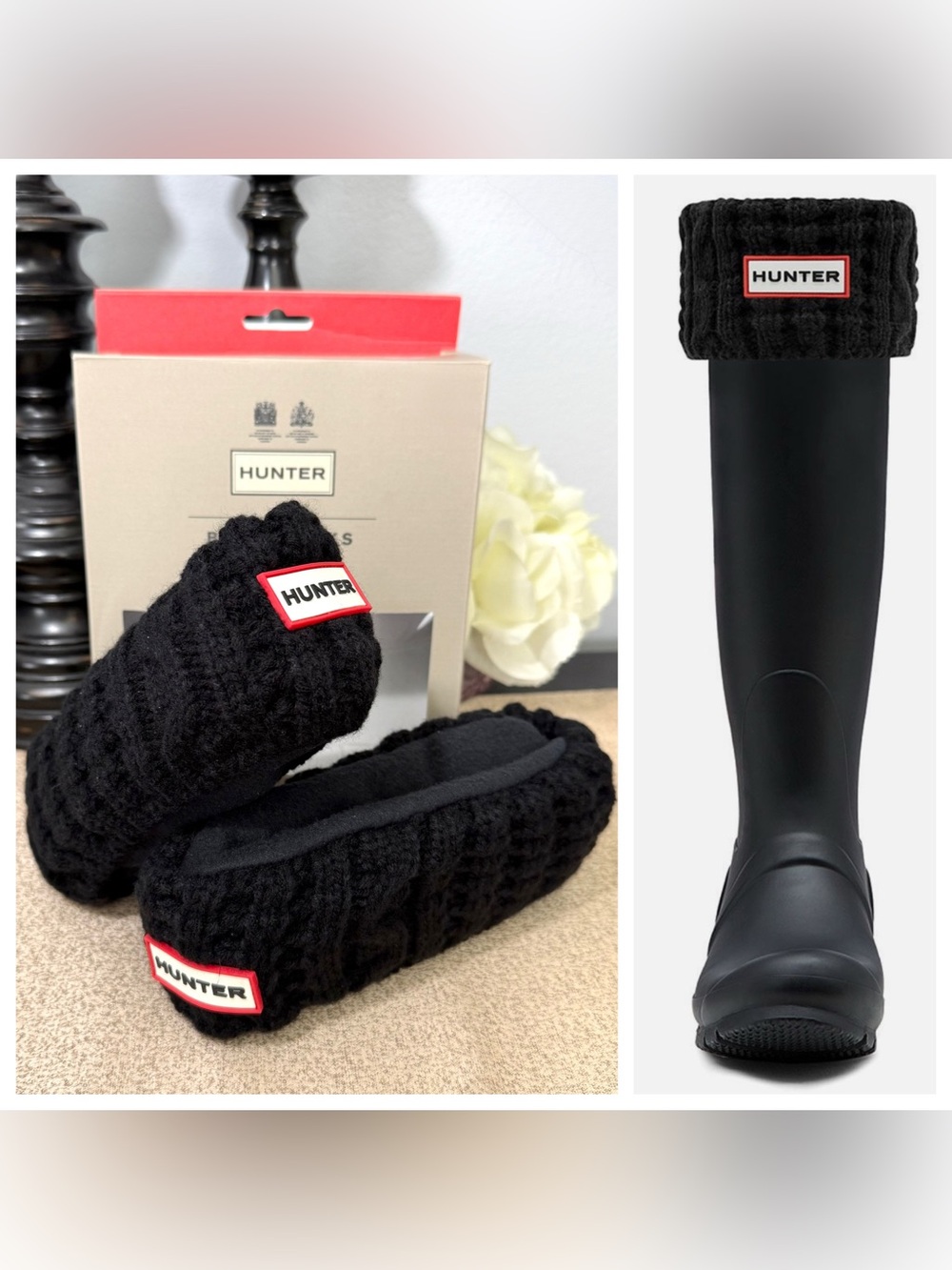 NWT Hunter Roped Knit Cuff Tall Boot Socks